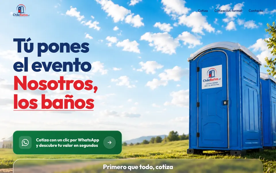 Portada de chilebaños.cl