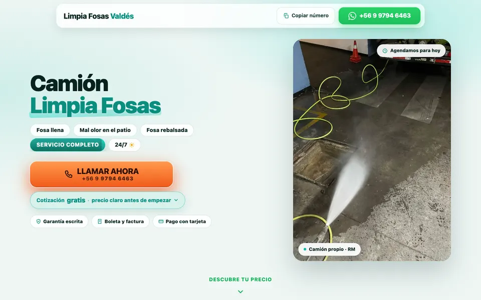 Portada de limpiafosasvaldes.cl