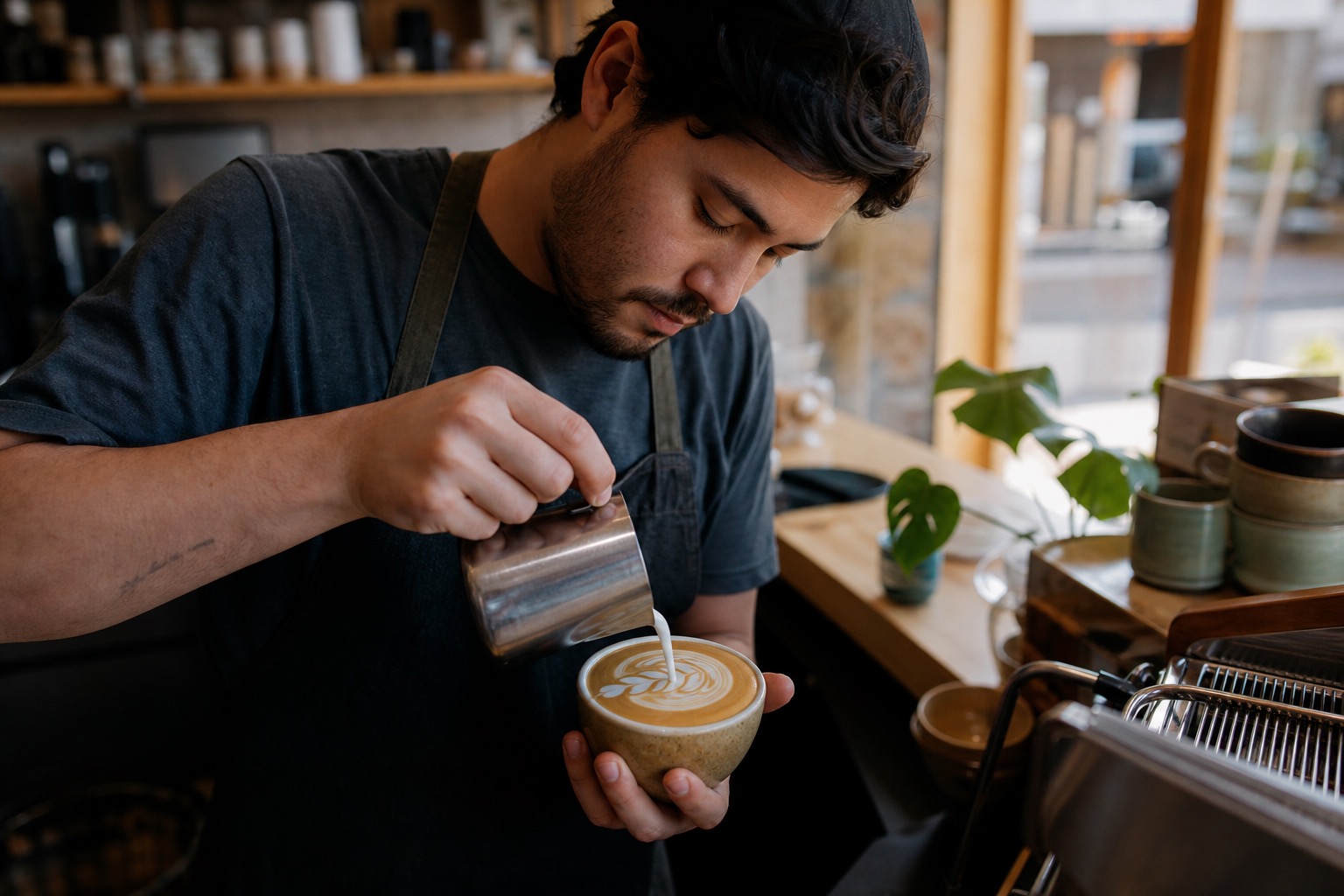 Latte art en la barra