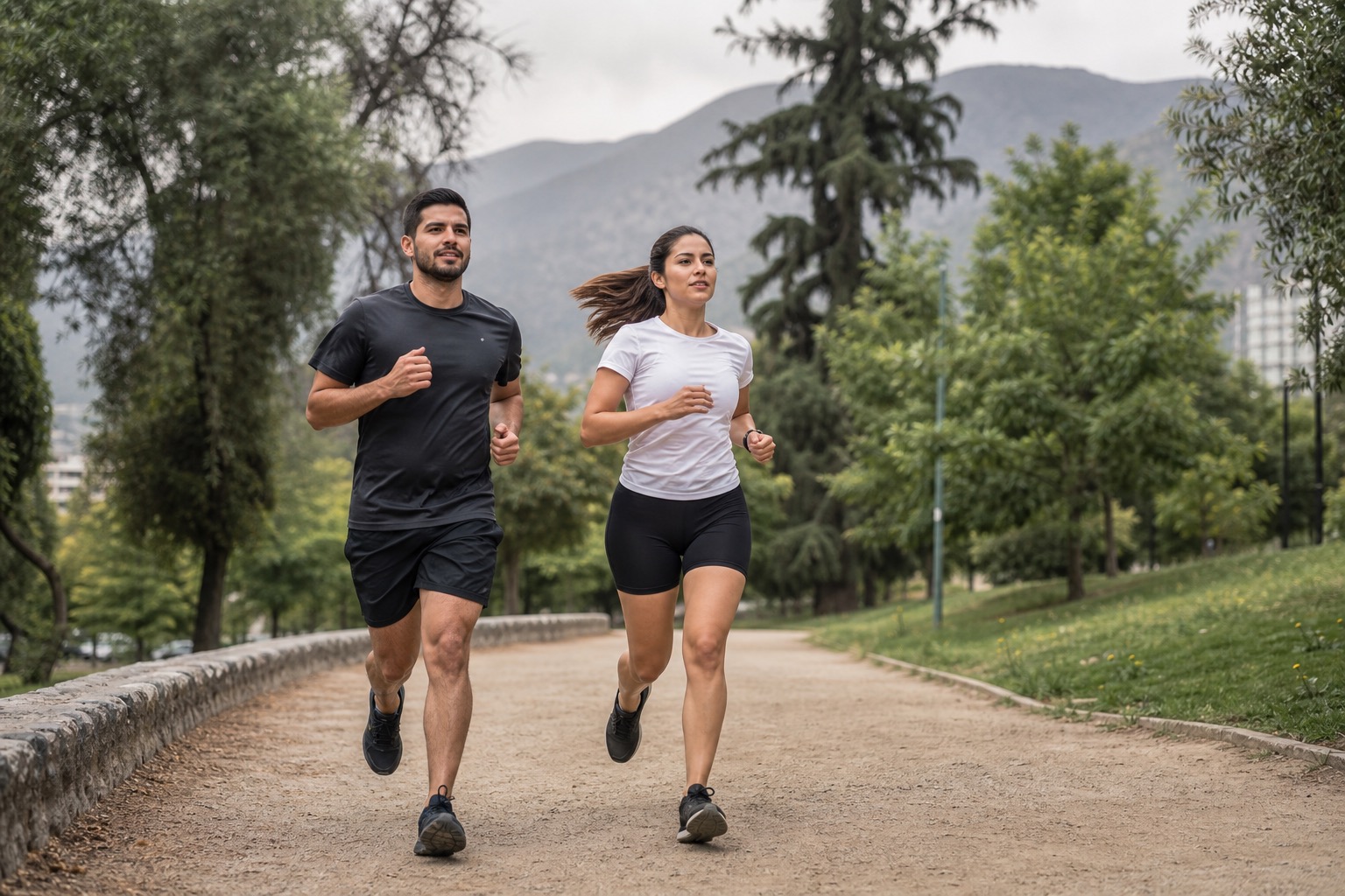 Corredor entrenando al aire libre