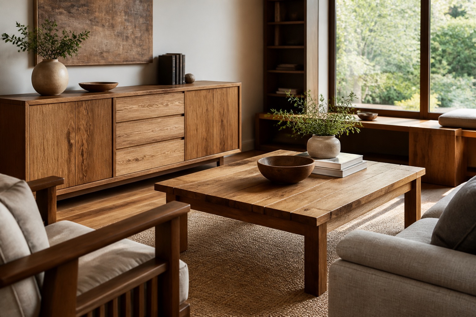 Mueble de living en madera nativa