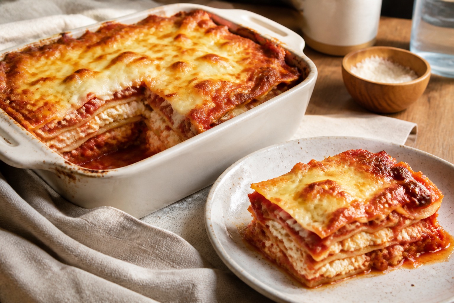 Lasaña casera gratinada