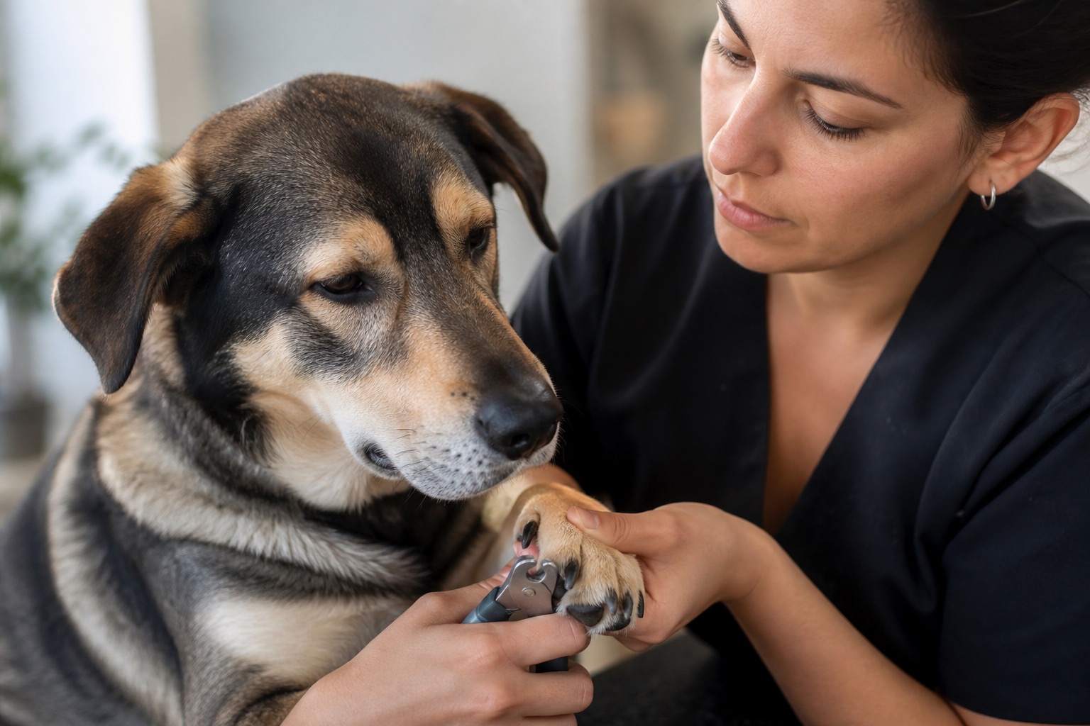 Corte de uñas a un perro